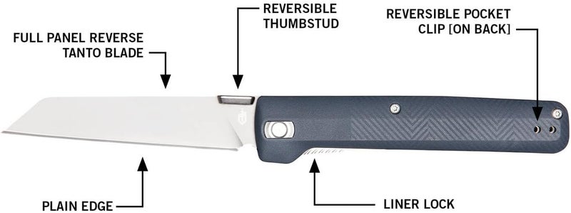 Gerber Gear Pledge Pocket Knife with Pocket Clip - 3.7" Full Panel Plain Edge Blade Folding Knife - EDC Gear and Equipment - Image 2